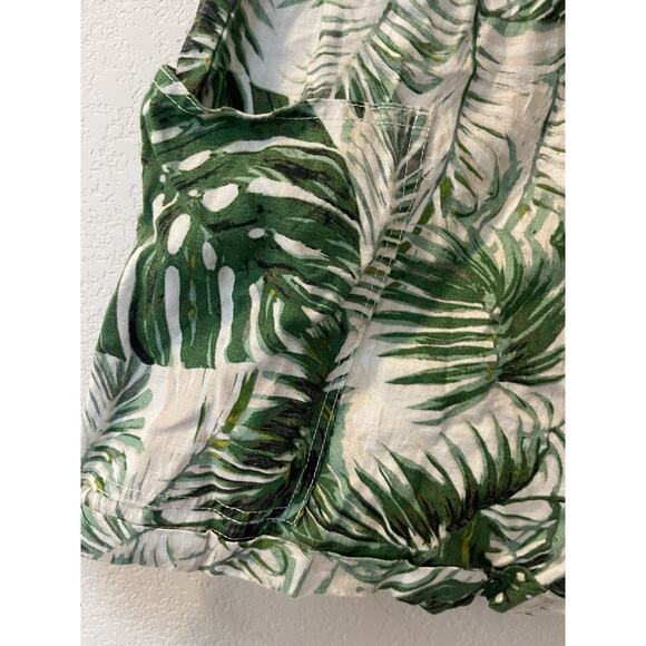 Tahari 100% Linen Pull On Shorts Jungle Tropical Hawaiian Women Size M - Picture 3 of 6